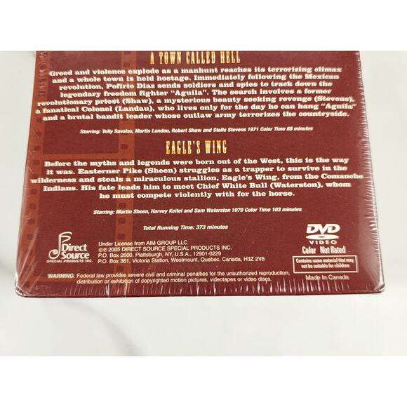 Movie Wild West Box New Sealed 2 Dvd's 4 Movies Pancho Villa Burt Reynolds - Picture 7 of 11
